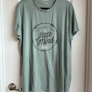 Maurices Oversized Yellowstone, Green SOFT Graphic Tee, 0X
